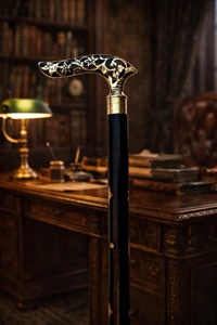 Natural Wooden Eco-Friendly Polished Brass Handle Rustic Modern Walking Sticks Canes for Gifts - Product Image 3