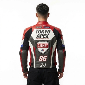 Hot Trend Red White Japanese Speed Culture Leather <b>Racing</b> <b>Jacket</b> Tokyo Apex Speedway Track Moto GP Armor Sports Coat - Product Image 2