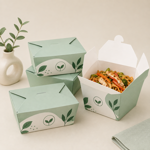 Boîte en papier kraft brun biodégradable et écologique, design personnalisé, pour la restauration rapide, les fruits de mer, les salades, le barbecue, le poulet, les plats à emporter - Product Image 1