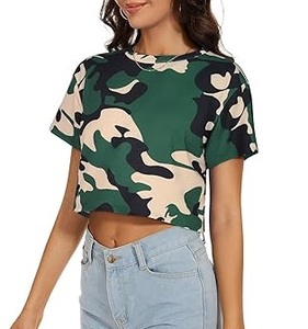T-shirts courts pour femmes de haute qualité à motif camouflage, pour la chasse et la pêche, à manches courtes, en coton, respirants - Product Image 3