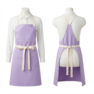 Women Chef Apron Premium 400 GSM Cotton Canvas Brown Two Front Patch Pocket Adjustable Custom Embroidery Screen Print DTF Logo - Product Image 4