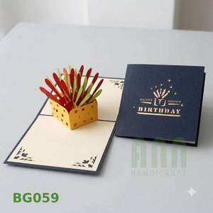 การ์ดอวยพรแฮนด์เมดแบบป๊อปอัพ 3 มิติ ลายสุขสันต์วันเกิดเวียดนาม รุ่น ANN HANDICRAFT BG068  งานสั่งทำพิเศษเคลือบ UV สีด้าน 4 สี สำหรับโปรโมชั่น - Product Image 5