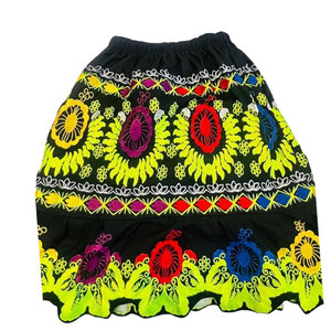 Micronishian Pohnpei Womens Casual Midi Skirt Floral Pattern Embroidered Vintage Style Natural Waist Elastic Waistband New Women - Product Image 3