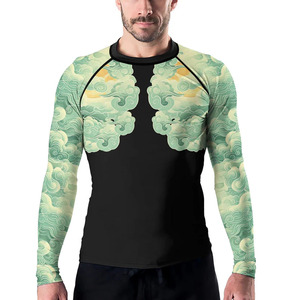 Premium Men Slim Fit Knitted <b>Compression</b> <b>Shirt</b> Sublimation Print Gym Workout Moisture Wicking Lightweight Long Sleeve - Product Image 1