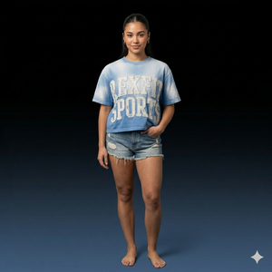 T-shirt Streetwear à épaules tombantes, coupe courte, effet délavé soleil, broderie vieillie, 100% Coton, Grammage lourd 240 GSM, Vente en gros - Product Image 5