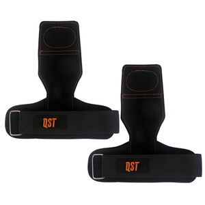 QST Guantes de Cuero Antideslizantes para Levantamiento de Pesas, Crossfit y Culturismo, con Correa Ajustable para Muñeca, Unisex - Product Image 1