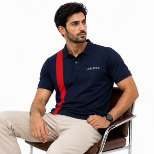 Chemise de performance ONE APEX pour homme, couleur turquoise, polyester/coton, manches courtes, uniforme décontracté, logo sur le devant, respirante, col rabattu, coupe classique - Product Image 5