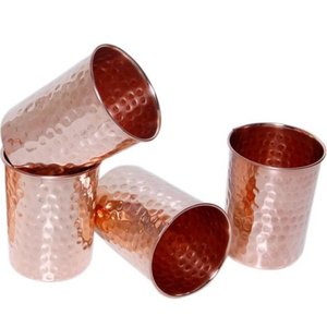 Juego de Vasos de Cobre Puro 100% Hechos a Mano con Diseño Martillado, Beneficios Ayurvédicos para la Salud, Vaso para Beber Agua y Bebidas Detox - Product Image 6