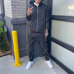 OEM Hooded Tracksuit Windbreaker <b>Jacket</b> Zipper <b>Track</b> Sweatpants 2 Pieces Set Waterproof Nylon Polyester Sweatsuit Unisex - Product Image 4