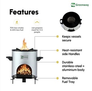 Estufa de Leña Comercial Greenway Smart Stove con Ventilador Axial, Estufa de Alta Resistencia para Cocinar a Gran Escala - Product Image 5