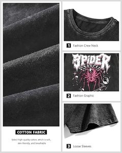 T-shirt Homme Col Rond Manches Courtes 100% Coton 260 g/m² Épais Délavé à l'Acide Personnalisé Streetwear Col Épais Vente en Gros - Product Image 4