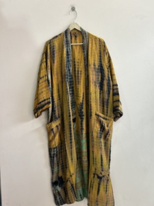 Kimono largo de seda crepé reciclada surtida para mujer, estilo vintage, tipo sari - Product Image 5