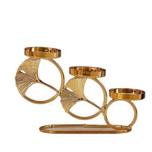 New Arrival Aluminum <b>Christmas</b> Flower and Lightning Ornaments with Glass Candle <b>Holder</b> Decorative Tabletop Decoration - Product Image 1