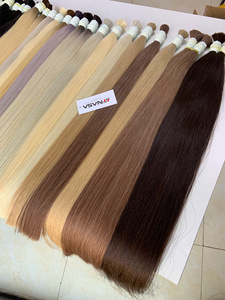 Extensions de cheveux Remy vierges vietnamiennes en vrac 100 grammes Machine à vague naturelle Double trame toutes les couleurs NASA cheveux 60cm de longueur - Product Image 5