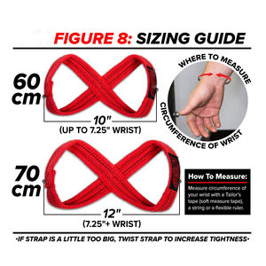 Sangles de musculation personnalisées avec logo en forme de 8 pour la musculation en salle, haltérophilie, haute qualité, service OEM, prix de gros - Product Image 6