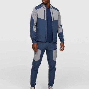 <b>Men's</b> Nylon Windbreaker Tracksuit Zip Up Sport <b>Jacket</b> and Pants Outdoor Sportswear Set - Product Image 1