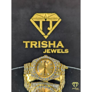 นาฬิกาข้อมือผู้ชายชุบทองคำขาว ประดับเพชร VVS ที่ได้รับการเพาะเลี้ยงในห้องปฏิบัติการ พร้อมหน้าปัดขัดเงา ดีไซน์หรูหราพรีเมียม - Product Image 2