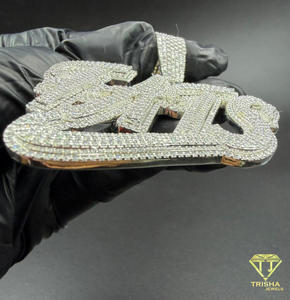 Custom SMT <b>Name</b> Pendant Moissanite Iced Out Hip Hop Gold Plated 925 Silver Necklace Bling <b>Chain</b> Jewelry Gift for Men Women - Product Image 6