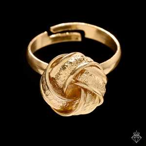 Prao แหวนวงแหวนหมุนสีทองป้องกันการเสื่อมเสียปรับขนาดได้สินค้าเครื่องประดับชั้นดี - Product Image 3