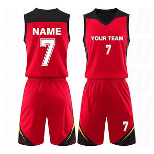 Uniforme de basket-ball personnalisé pour enfants, garçons, hommes et adultes, maillot et short de basket-ball rouges personnalisés avec nom et logo - Product Image 1