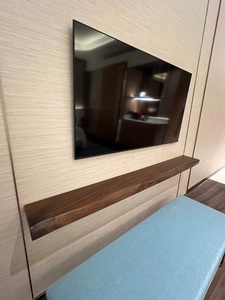 Wall Mounted Wood TV Shelves with Rotating Design Pressed Lacquer Finish for Living Room - Product Image 2