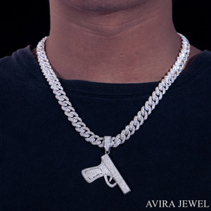 Iced Out Moissanite Hip Hop <b>Pendant</b> <b>Solid</b> 925 Sterling Silver Yellow Rose White <b>Gold</b> Finish Nickel Free Lead Free Unisex Jewelry - Product Image 1