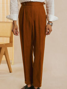 Pantalón de Vestir Italiano de Cintura Alta para Hombre, Color Negro, Estilo Ejecutivo, Versátil, con Caída, para Oficina, 2026 - Product Image 5