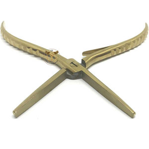 Pinzas para Extensiones de Cabello con Punta Plana, Chapadas en Oro, para Micro Anillos, Nano Anillos y Eliminación de Adhesivos de Queratina - Product Image 2
