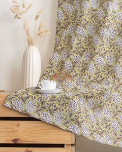 Ensemble de rideaux en coton imprimés à la main, design moderne et luxueux, rideaux de porte faits à la main - Product Image 4