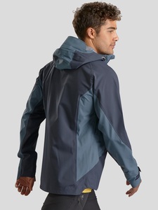 Veste imperméable à capuche pour homme, color-block, fermeture éclair sur le devant, style sportif, pour l'automne, coupe classique, en polyester. - Product Image 2