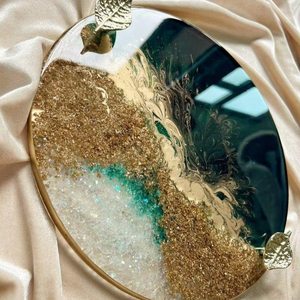 Best Selling Modern Handmade Resin Tray Home Decor Organizer for <b>Vanity</b> Desk Tabletop Available at Excellent Price - Product Image 1