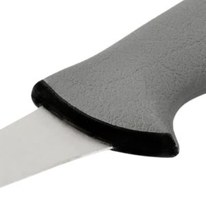 Couteaux à désosser gris et noirs avec lame de coupe longue et fine, manche en forme de poignée, détail rivet rouge pour boucher et préparation alimentaire - Product Image 5