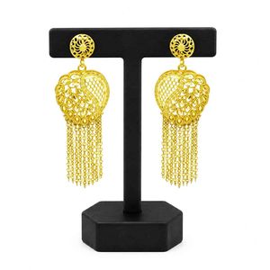 Wholesale 14K18K24K Micron Gold Plated Forming Dangle Earrings Turkish Arabic Design for Bridal <b>Wedding</b> Fashion Dangle Earrings - Product Image 1