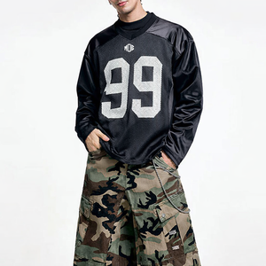 Jersey de Fútbol Americano Personalizado al por Mayor, OEM, de Alta Calidad, Unisex, para Hombre, Jersey Negro de Fútbol, Pedido al por Mayor - Product Image 5