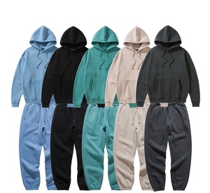 ชุดเซ็ตสตรีทแวร์ unisex สำหรับผู้ชาย ฤดูใบไม้ร่วง ผ้าเนื้อบางเบา ไม่หดตัว แห้งเร็ว ชุดวอร์ม กางเกงวอร์ม เสื้อฮู้ดดี้ ผ้าฝ้าย 100% - Product Image 5