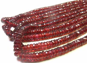Cuentas de Granate Rojo Africano Natural de Calidad AAA, Facetadas, de 5mm con Taladro Central, Granate de Mozambique, Forma de Disco Heishi, Joya de 18 Pulgadas - Product Image 3