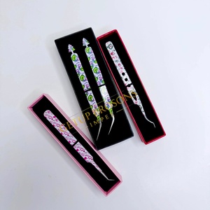 Pince à épiler pour cils GETUP BROSONS IMPEX de haute qualité en acier inoxydable, à pointe lisse, avec poignée diamantée, plusieurs couleurs, isolation renforcée - Product Image 4