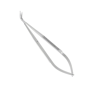 Micro-ciseaux manuels en acier inoxydable de haute qualité, finition sablée, lame droite tranchante, outil de chirurgie neurologique CE - Product Image 1