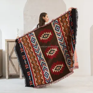 Alfombra tejida de playa de verano, tapiz colgante de pared bohemio, ropa de cama, tapiz Hippie, manta para acampar