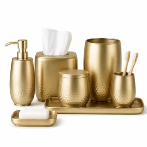 Elegant Home Metal <b>Bathroom</b> <b>Set</b> Decorative Bath <b>Accessories</b> Collection for Modern Home Hotel Resort <b>Bathroom</b> Decor - Product Image 2