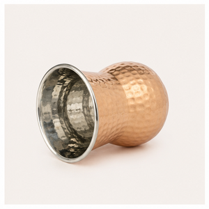 Handmade Hammered <b>Copper</b> Matka Glass with Stainless Steel Double Layered Ayurvedic Drinkware for Home Hotel & Restaurant - Product Image 3