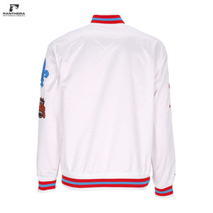 Veste universitaire en satin 100% polyester, logos personnalisés pour équipes sportives et clubs, veste de baseball, veste universitaire, fournisseur en gros OEM/ODM personnalisé - Product Image 5