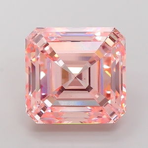 เพชรเพาะเลี้ยง CVD HPHT สีชมพูสดใส น้ำหนัก 3.00 กะรัต ความสะอาดระดับ VVS2 รูปทรง Asscher เพชรเม็ดเดี่ยวสำหรับทำเครื่องประดับ IGI - Product Image 2