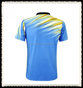 เสื้อแบดมินตันผู้ชายแบบสั่งทำ แขนสั้น ระบายอากาศได้ดี ผลิตจากโพลีเอสเตอร์ แห้งเร็ว มีไซส์ใหญ่ สำหรับวิ่ง - Product Image 4