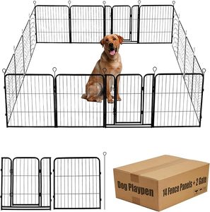 Moderne, stevige hondenren van ijzer, voor binnengebruik, eenvoudige montage, makkelijk op te bergen, roestbestendig, stevige speelbox - Product Image 2