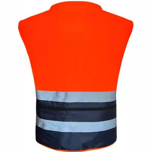 Gilet de sécurité réversible orange haute visibilité avec bandes réfléchissantes, vêtements d'extérieur pour hommes, style décontracté, vêtements d'été - Product Image 2