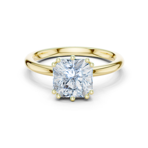 Anillos de Compromiso Personalizados Más Vendidos con Diamante Cultivado en Laboratorio de Corte Cojín y Solitario, Anillo de Oro Amarillo de 14K, Regalo de Boda Perfecto para Ella - Product Image 1