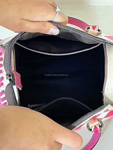 Premium Handcrafted <b>Tooled</b> Checkered Leather <b>Small</b> Speedy Travel Duffel Bags New Luxury Genuine Leather Compact Women's Handbag - Product Image 6