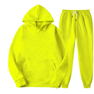 Unisex <b>White</b> Hooded Sweatshirt <b>Jogger</b> Pants Set Winter Solid Color Casual Full Sleeve Drawstring Pocket Design Fleece Midweight - Product Image 2