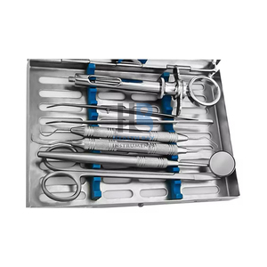 Kit de Cirugía Dental Manual, Juego de Instrumentos Dentales Profesionales de Acero Inoxidable con Jeringa, Espejo, Sonda y Herramientas de Extracción - Product Image 6